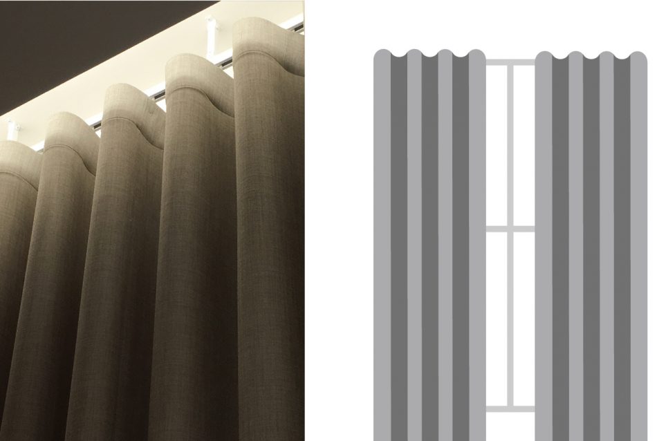 tempo wave, sheers, ripple fold, pinch pleat, French pleat, drapes, Curtains, curtain draw, curtain box