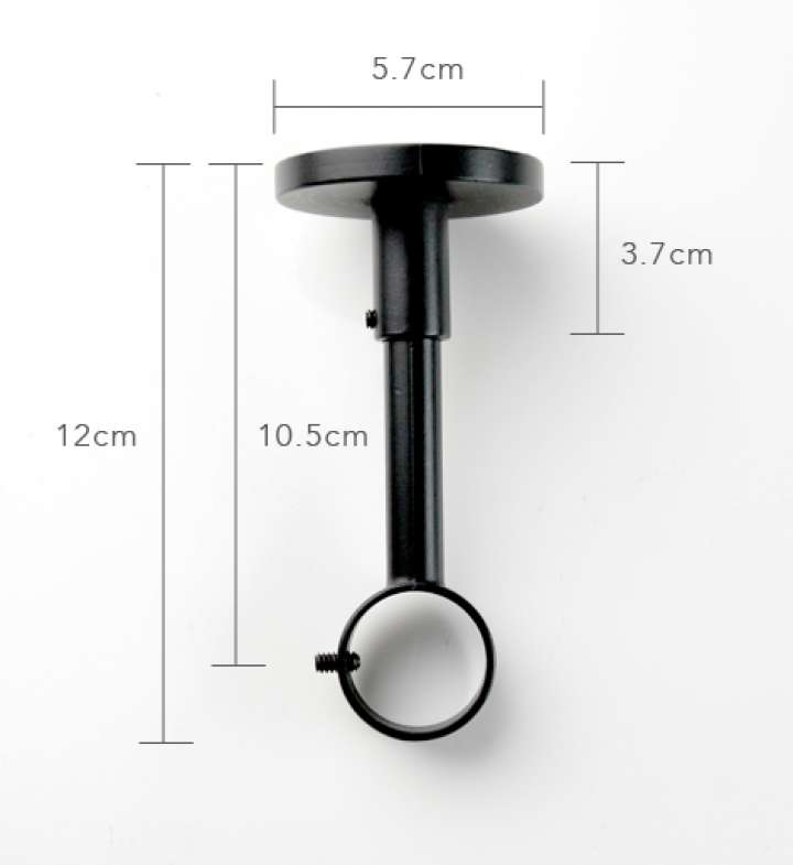 Curtain Pole Kits　Bracket Blouk-Ceiling (Top-Fix) Black Child Safety／Cordless Blinds & Shades