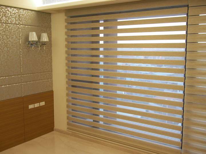 Nonya Double Roller Blinds　Vein Design H02-006 Dark Linen Customized／Personalized Blinds & Shades Light Filtering Blinds & Shades Motorized Blinds／Smart Blinds & Shades Light-Regulating Blinds & Shades