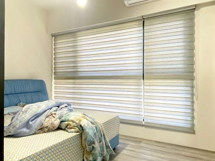 Sima Double Roller Blinds　Plain／Linen Linen Ashtree Customized／Personalized Blinds & Shades Light Filtering Blinds & Shades Light-Regulating Blinds & Shades Motorized Blinds／Smart Blinds & Shades