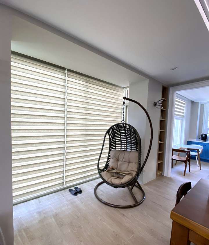 Sima Double Roller Blinds　Plain／Linen Linen Ashtree Customized／Personalized Blinds & Shades Light Filtering Blinds & Shades Light-Regulating Blinds & Shades Motorized Blinds／Smart Blinds & Shades