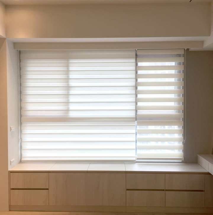 Sima Double Roller Blinds　Plain／Linen Linen Vanilla Customized／Personalized Blinds & Shades Light Filtering Blinds & Shades Motorized Blinds／Smart Blinds & Shades Light-Regulating Blinds & Shades