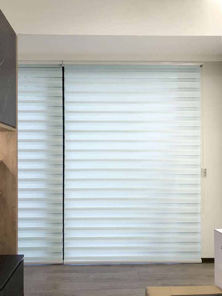 Sima Double Roller Blinds　Plain／Linen Ocean Wave Customized／Personalized Blinds & Shades Light Filtering Blinds & Shades Motorized Blinds／Smart Blinds & Shades Light-Regulating Blinds & Shades