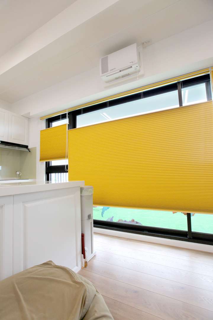 Vali  Honeycomb Shades　Blackout Cyber Yellow Heat Insulation Blinds & Shades Child Safety／Cordless Blinds & Shades Blackout Blinds & Shades Motorized Blinds／Smart Blinds & Shades